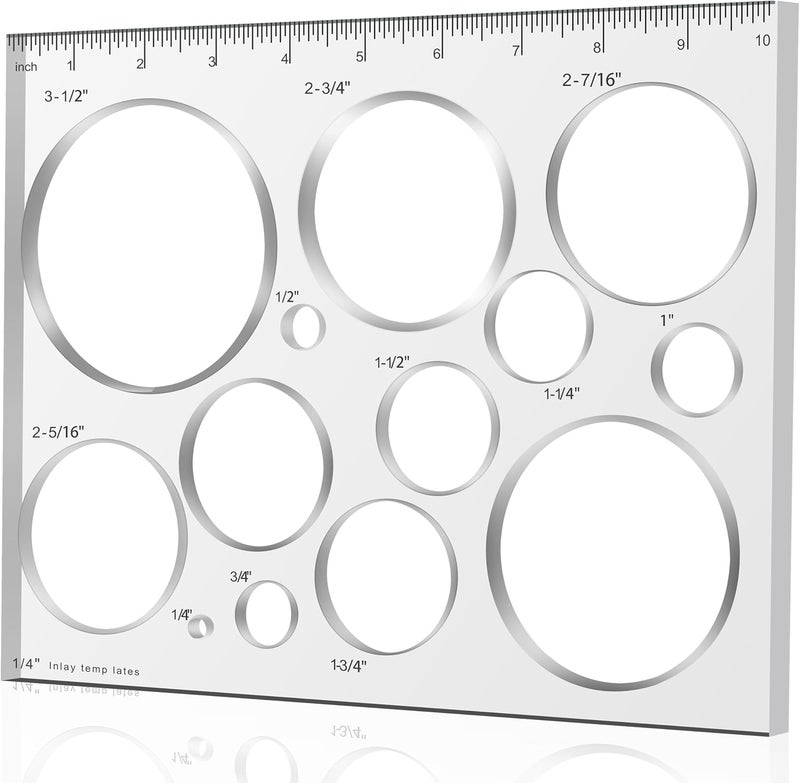 Monliful 10"*7.9" inches 13 in 1 Router Template for Woodworking,Router Jig Template,Bowtie Router Template Jig Kit, Circle Inlay Template Decorative Template, clarity - Image 1